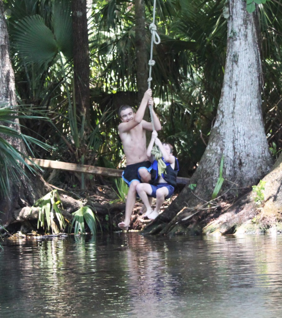 Boys Rope-Swinging